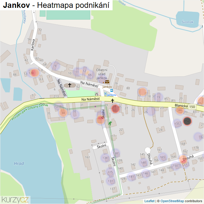 Mapa Jankov - Firmy v části obce.
