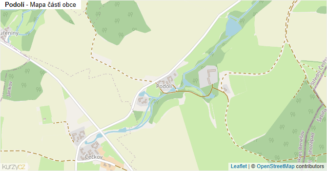 Podolí - mapa části obce