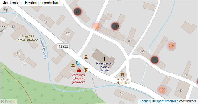 Jankovice - mapa podnikání