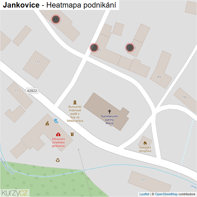 Mapa Jankovice - Firmy v obci.