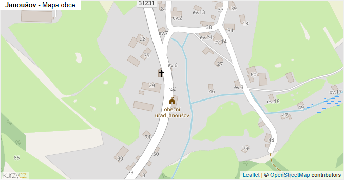 Janoušov - mapa obce