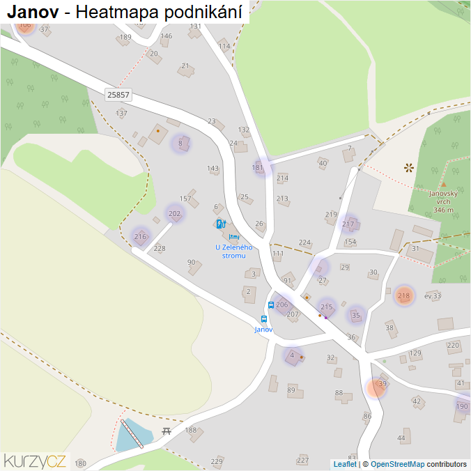 Mapa Janov - Firmy v části obce.