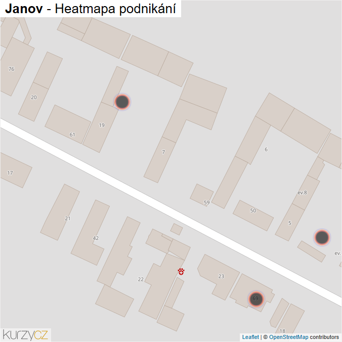 Mapa Janov - Firmy v obci.