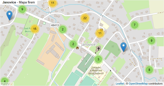 Janovice - mapa firem