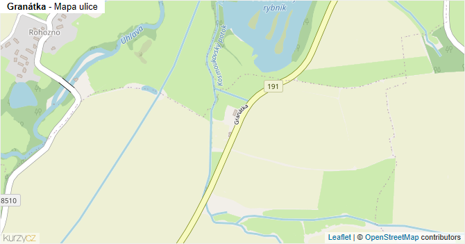 Granátka - mapa ulice