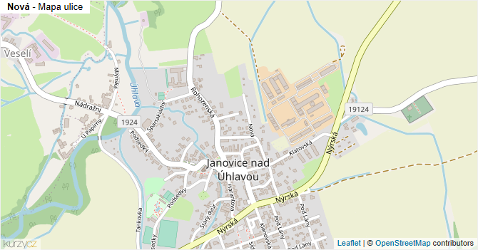 Nová - mapa ulice