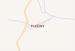 Plešiny v obci Janovice nad Úhlavou - mapa části obce