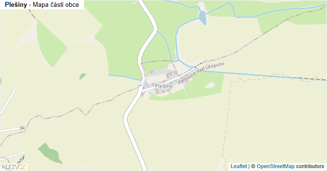 Plešiny - mapa části obce