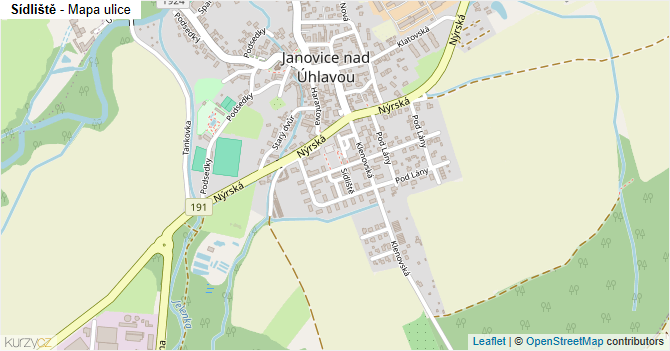 Sídliště - mapa ulice