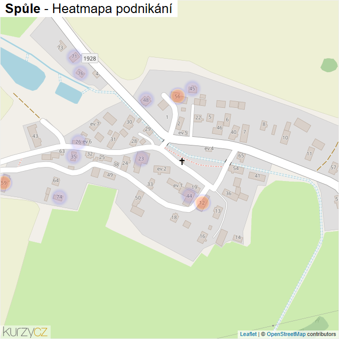 Mapa Spůle - Firmy v části obce.