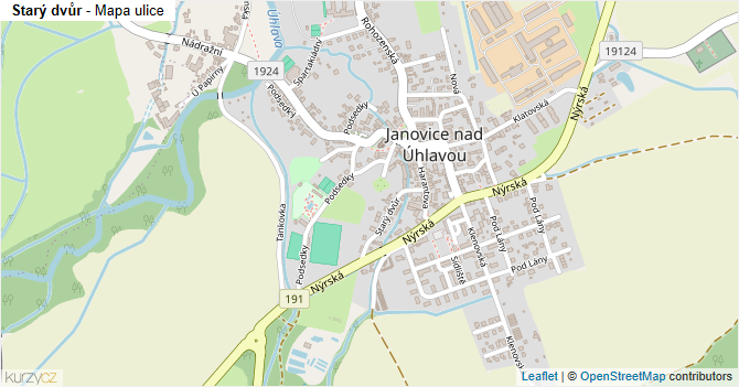 Starý dvůr - mapa ulice