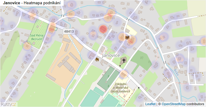 Janovice - mapa podnikání
