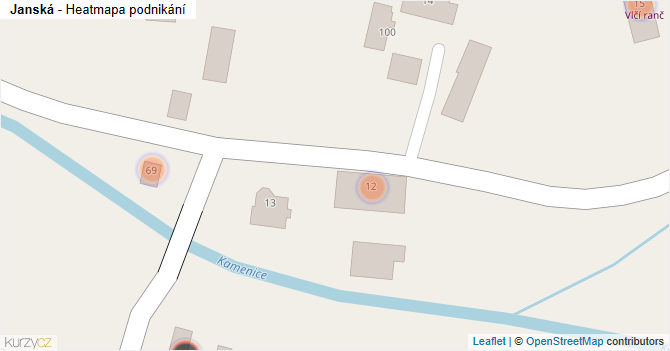 Janská - mapa podnikání