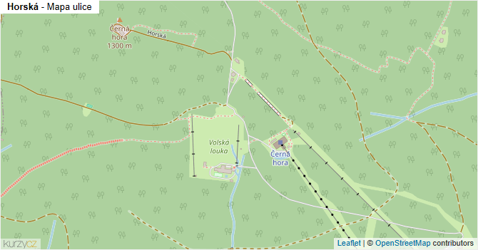 Horská - mapa ulice