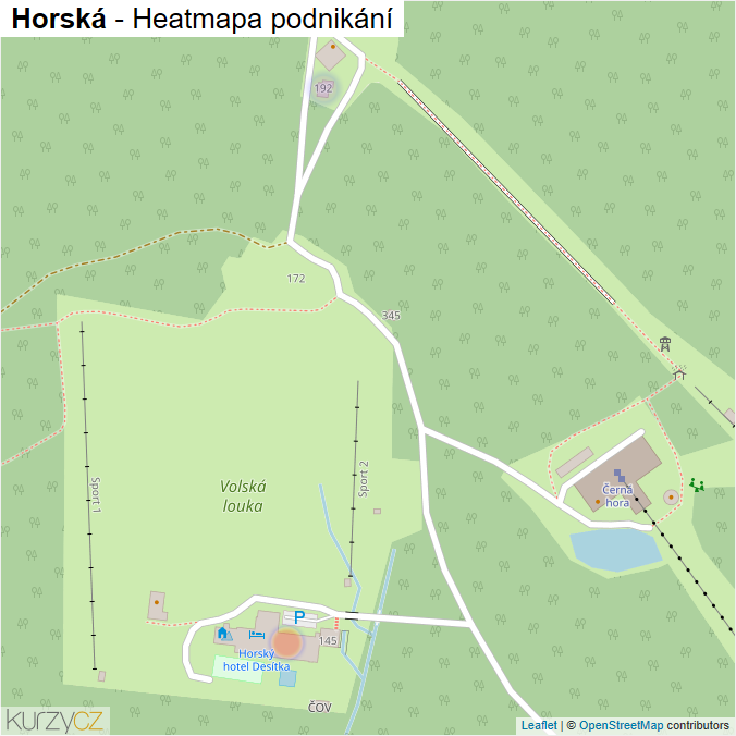 Mapa Horská - Firmy v ulici.