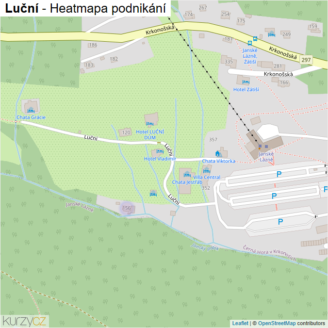 Mapa Luční - Firmy v ulici.