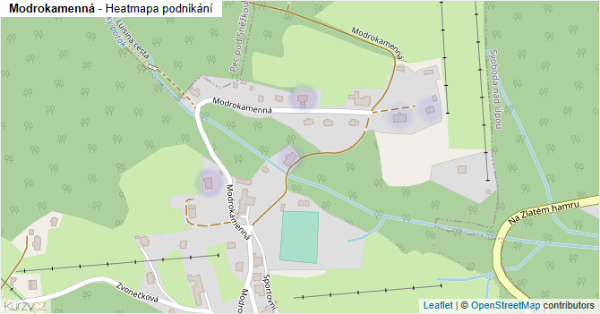 Modrokamenná - mapa podnikání