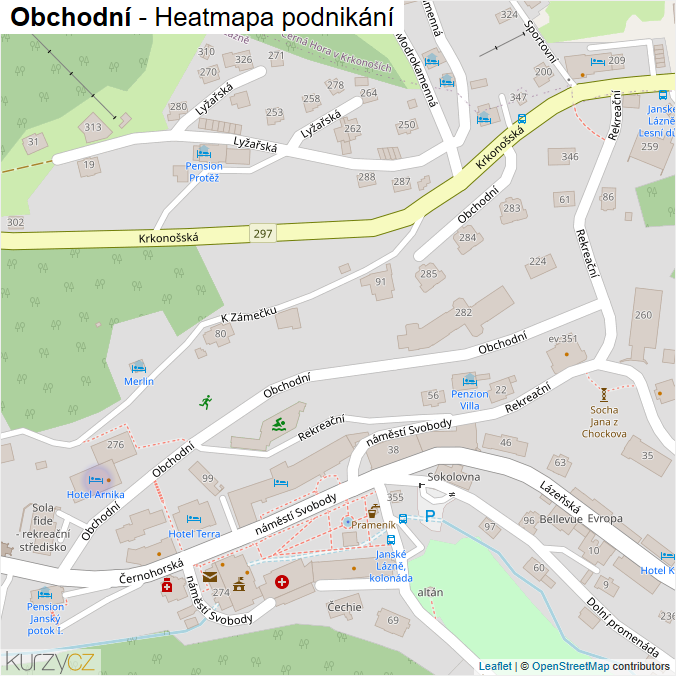 Mapa Obchodní - Firmy v ulici.