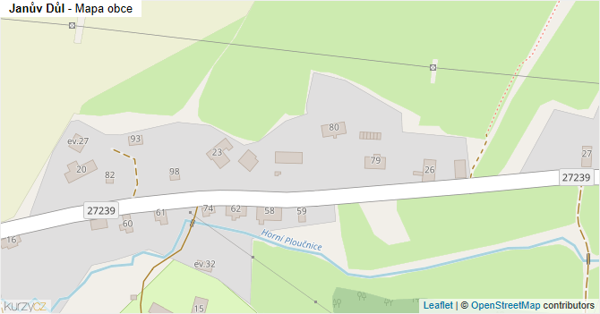 Janův Důl - mapa obce