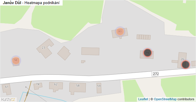 Janův Důl - mapa podnikání
