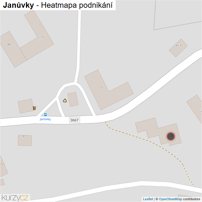 Mapa Janůvky - Firmy v obci.