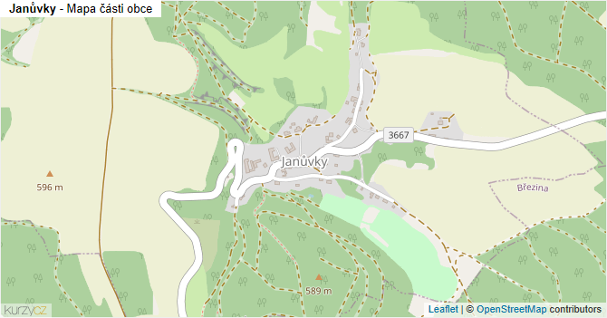 Janůvky - mapa části obce