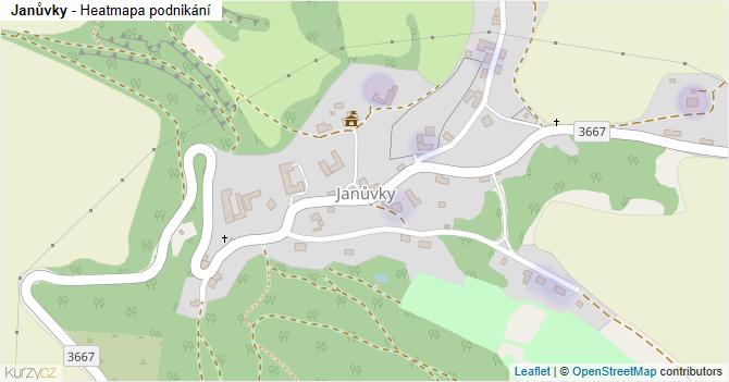 Janůvky - mapa podnikání