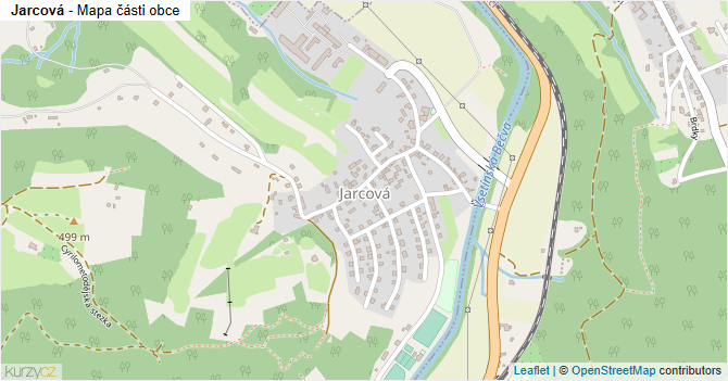 Jarcová - mapa části obce