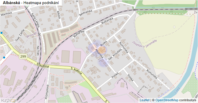 Albánská - mapa podnikání
