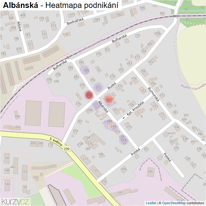 Mapa Albánská - Firmy v ulici.