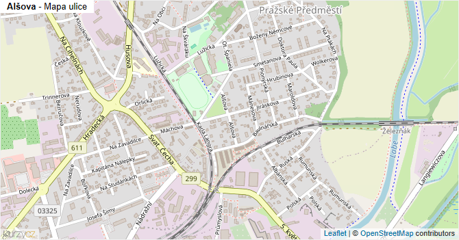Alšova - mapa ulice