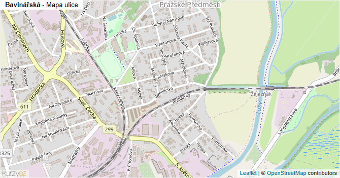 Bavlnářská - mapa ulice