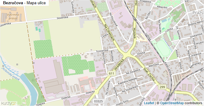 Bezručova - mapa ulice