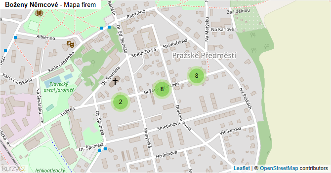 Boženy Němcové - mapa firem