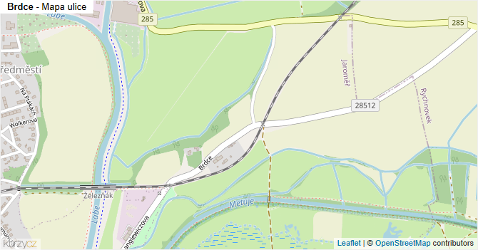Brdce - mapa ulice
