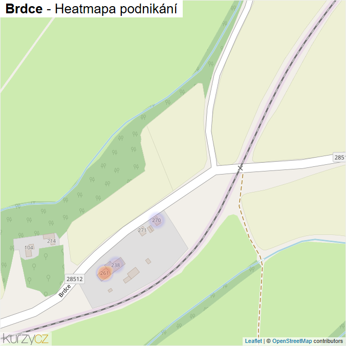 Mapa Brdce - Firmy v ulici.