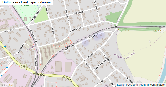 Bulharská - mapa podnikání