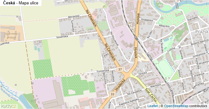 Česká - mapa ulice