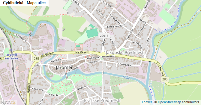 Cyklistická - mapa ulice