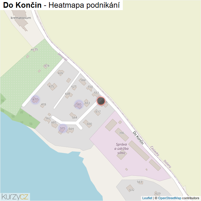 Mapa Do Končin - Firmy v ulici.