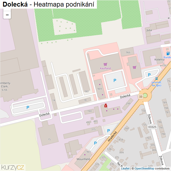 Mapa Dolecká - Firmy v ulici.