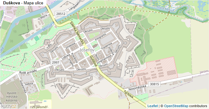 Duškova - mapa ulice