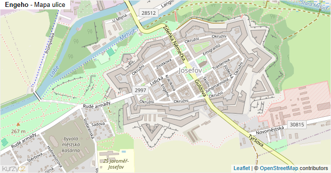 Engeho - mapa ulice