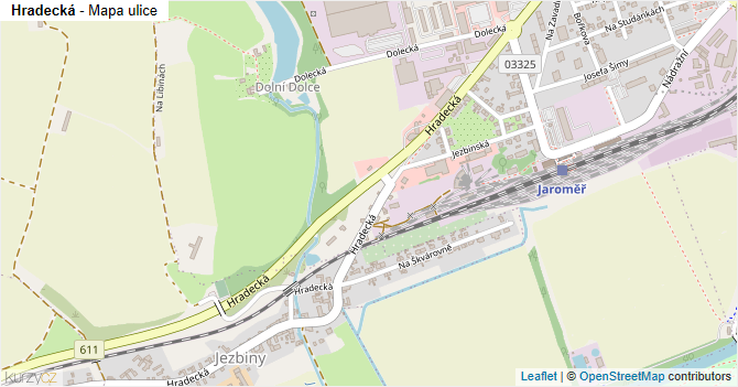 Hradecká - mapa ulice