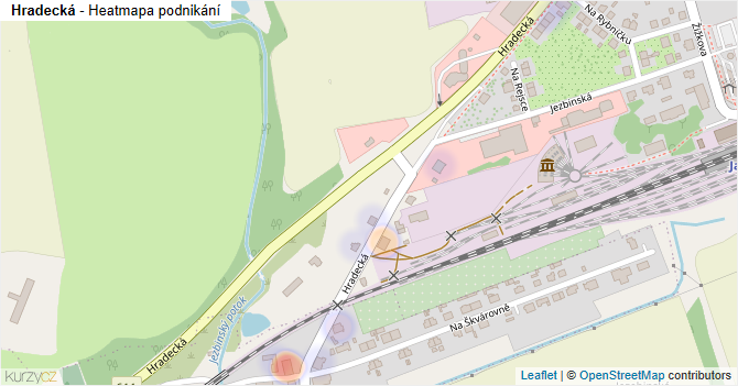 Hradecká - mapa podnikání