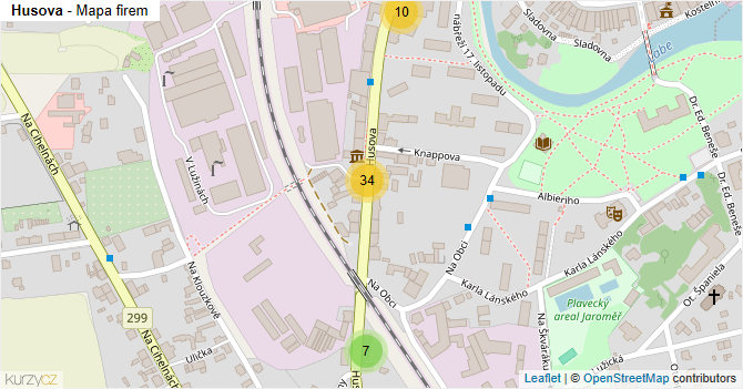 Husova - mapa firem