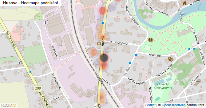 Husova - mapa podnikání