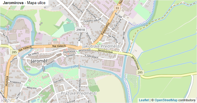 Jaromírova - mapa ulice