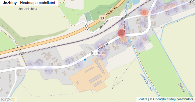 Jezbiny - mapa podnikání