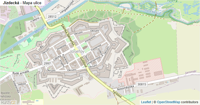 Jízdecká - mapa ulice
